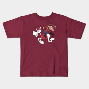 Distressed Dudley Do-Right and Horse Authentic Vintage Style Kids T-Shirt